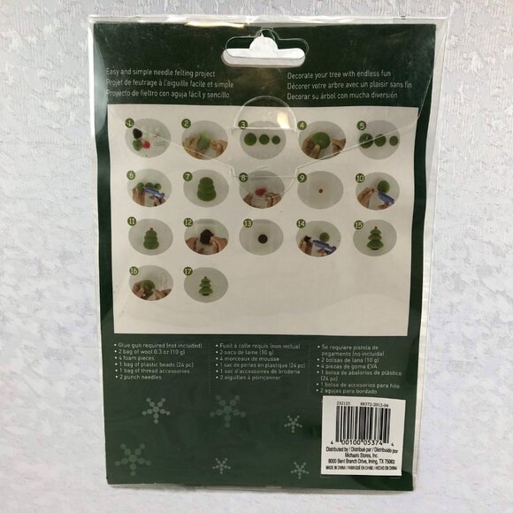Loops & Threads Needle Felting Wool Ornament Kits – Santa & Christmas Tree NWT - Picture 10 of 14